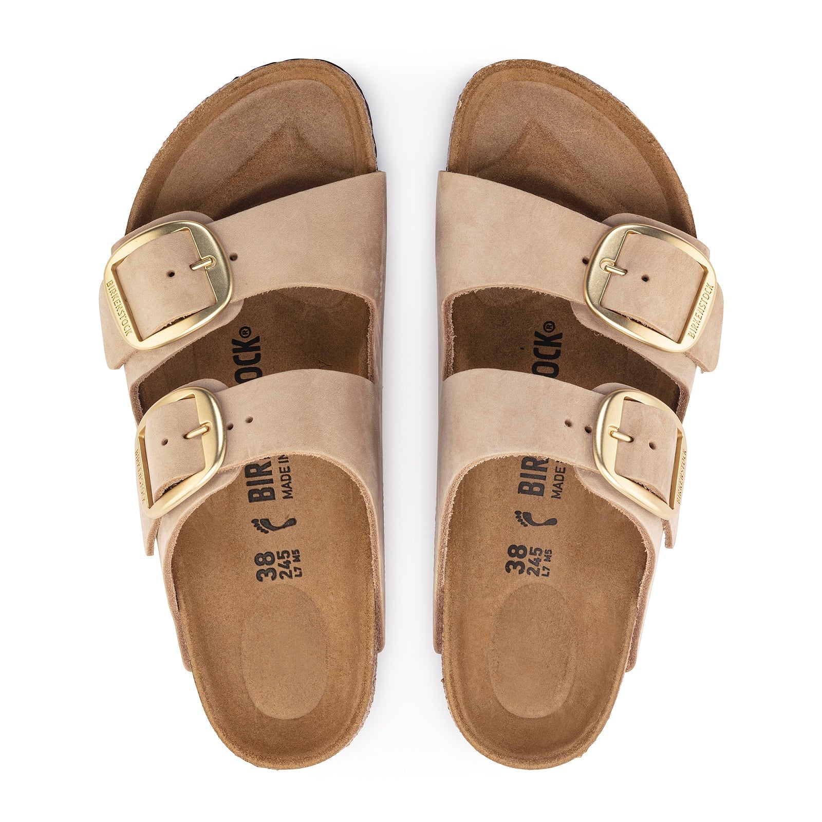 Birkenstock Arizona Big Buckle Slide Sandal (Women) - Sandcastle Nubuck