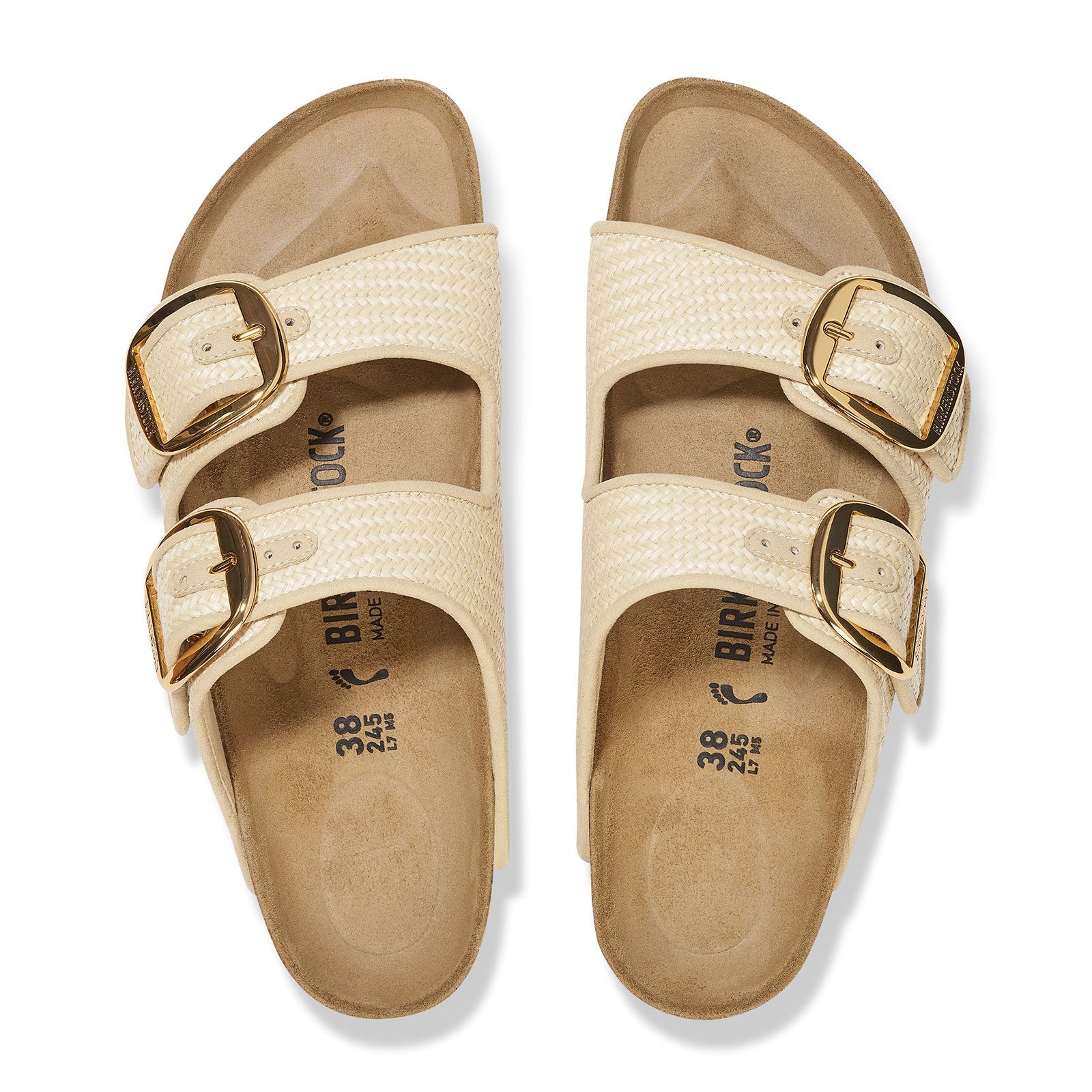 Birkenstock Arizona Big Buckle Narrow Slide Sandal (Women) - Raffia Natural
