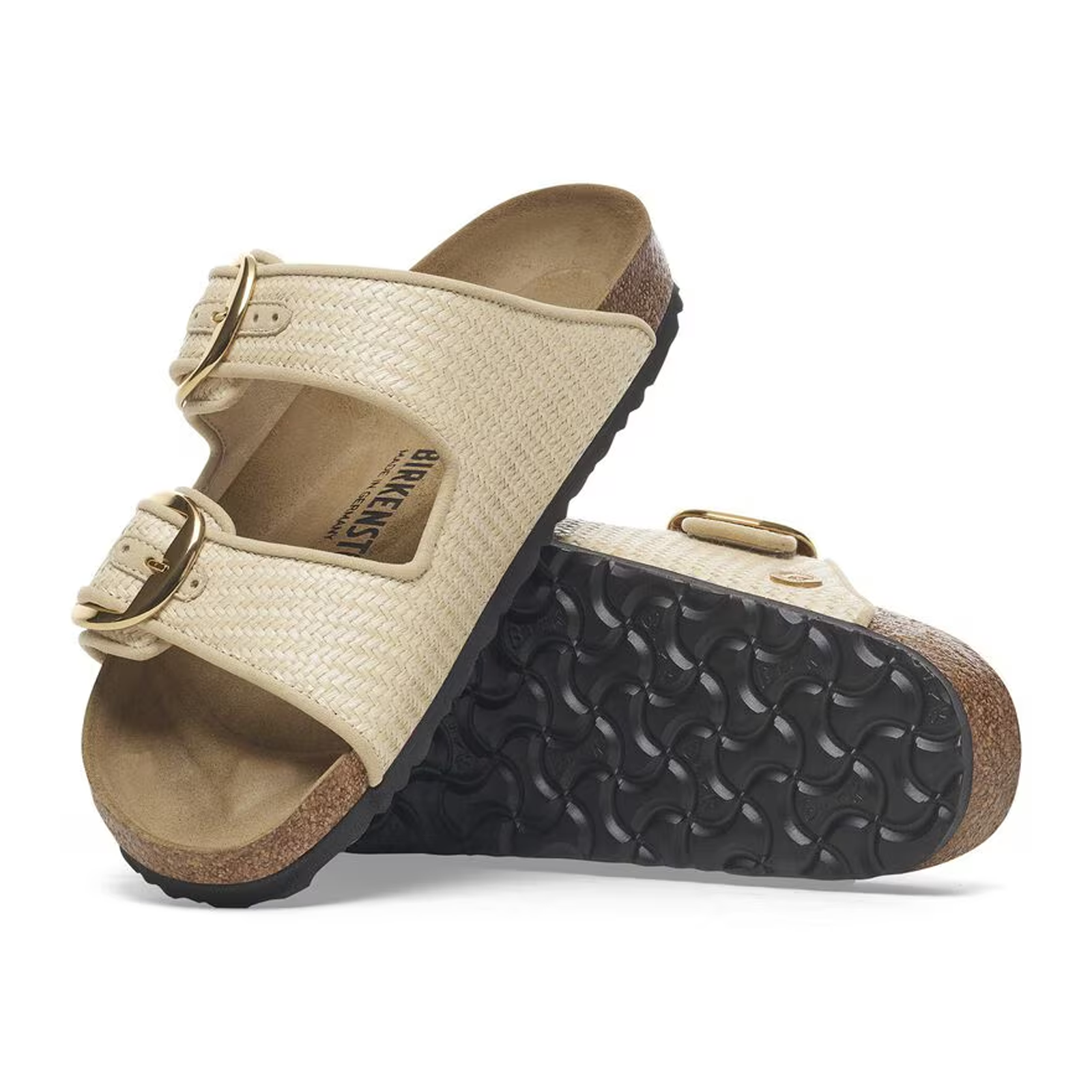 Birkenstock Arizona Big Buckle Narrow Slide Sandal (Women) - Raffia Natural