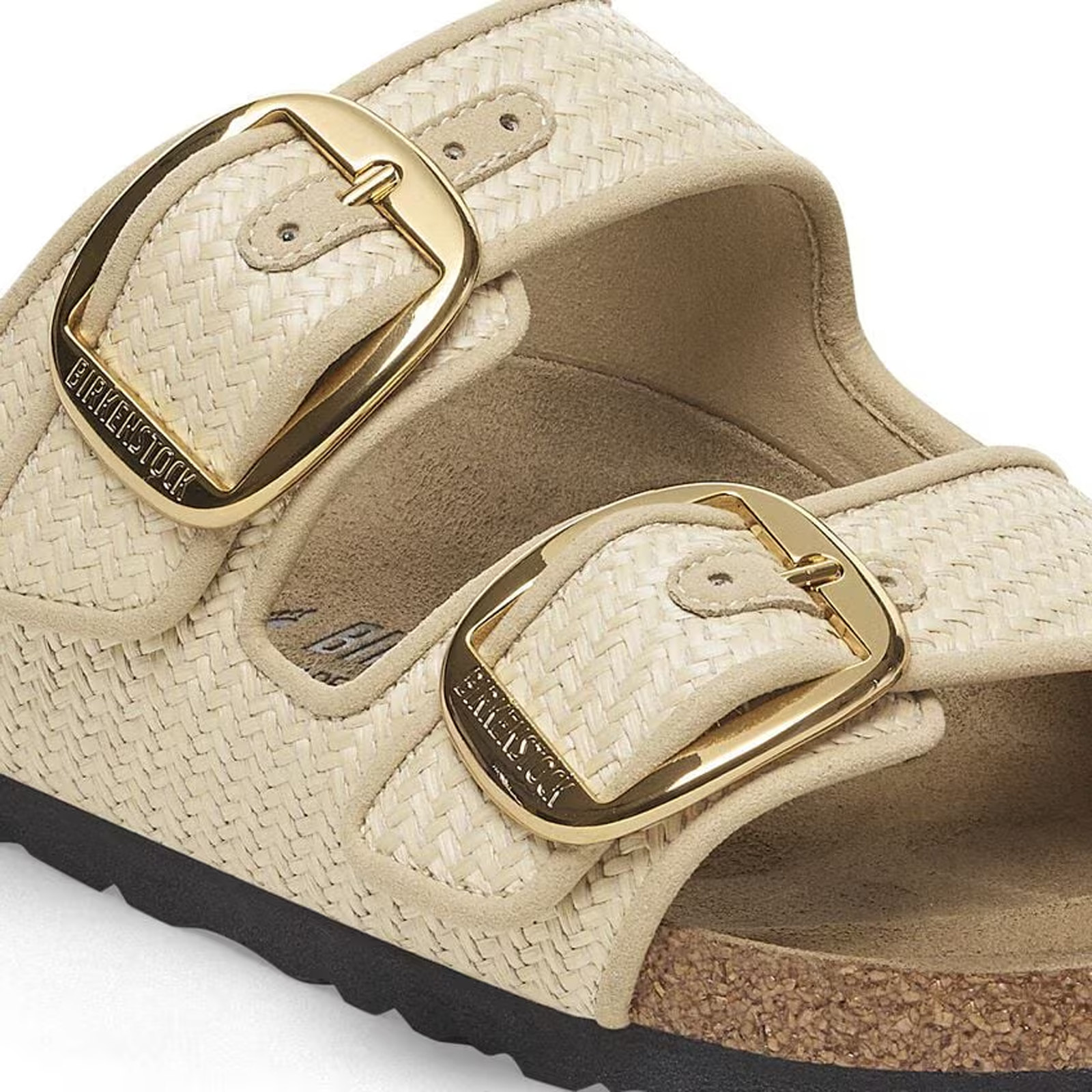 Birkenstock Arizona Big Buckle Narrow Slide Sandal (Women) - Raffia Natural