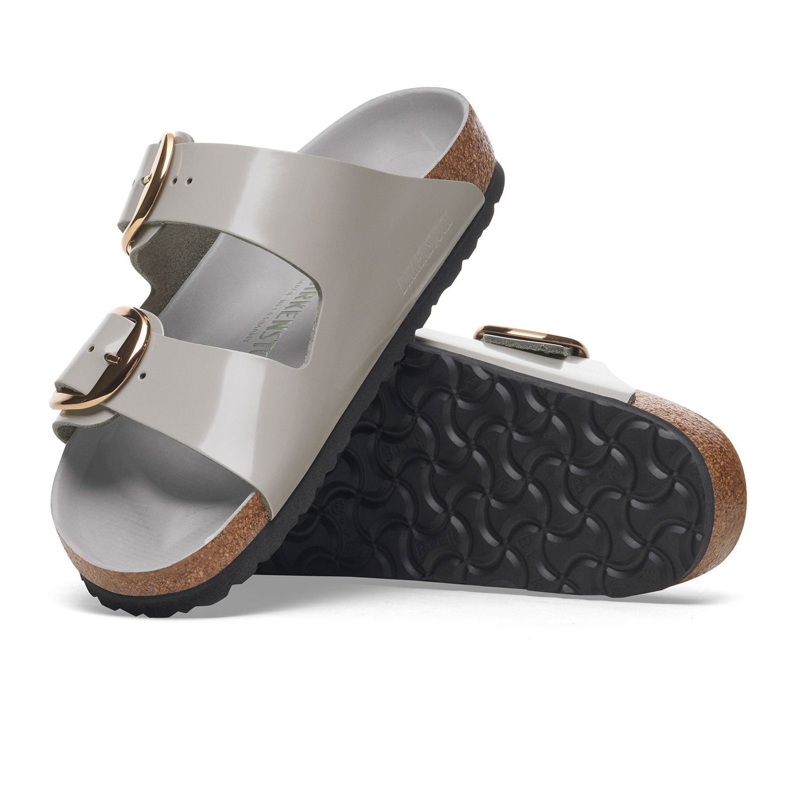 Birkenstock Arizona Big Buckle Narrow Slide Sandal (Women) - High Shine Stone Coin Leather
