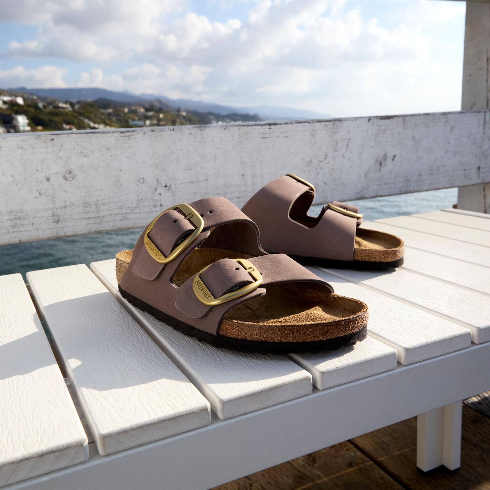 Birkenstock Arizona Big Buckle Slide Sandal (Women) - Faded Purple Nubuck