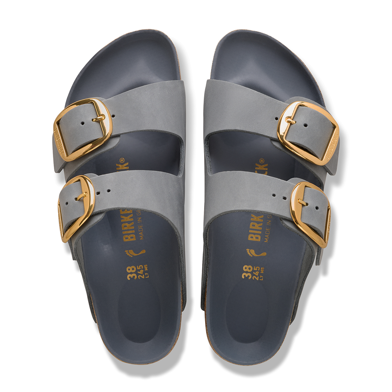 Birkenstock Arizona Big Buckle Narrow Slide Sandal (Women) - Basalt Gray Oiled Leather