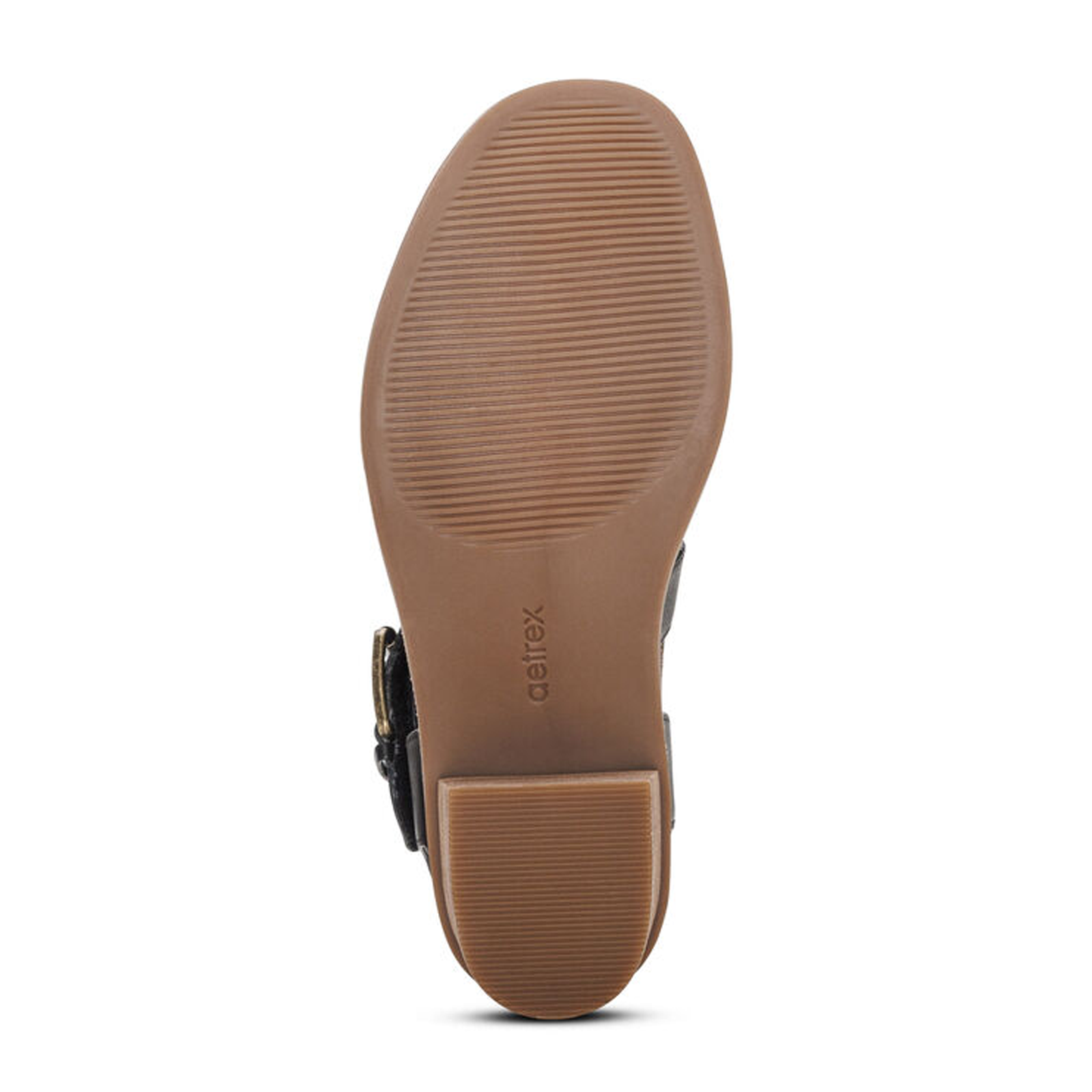 Aetrex Kristin Heeled Sandal (Women) - Black Leather