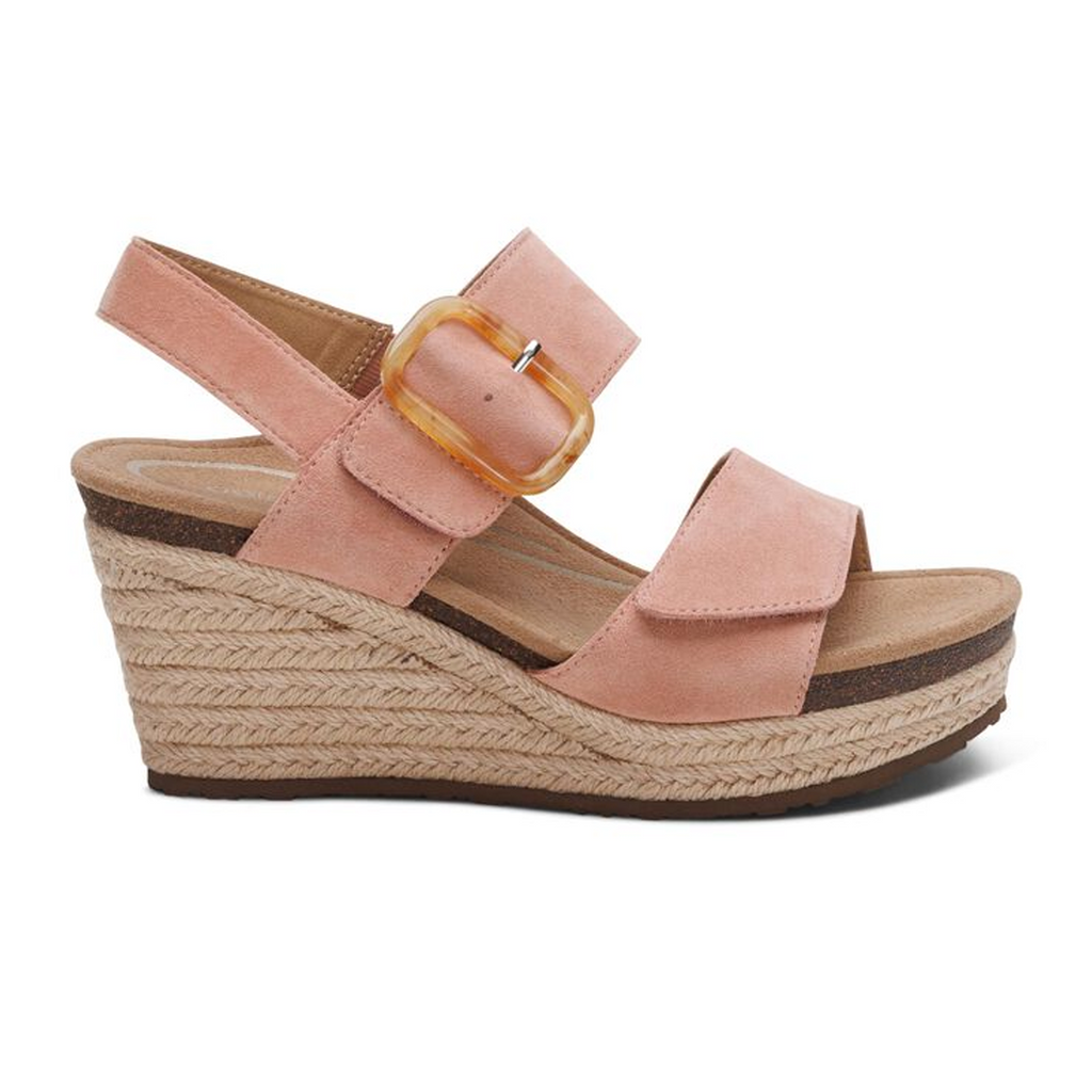 Aetrex Ashley Wedge Sandal (Women) - Rose