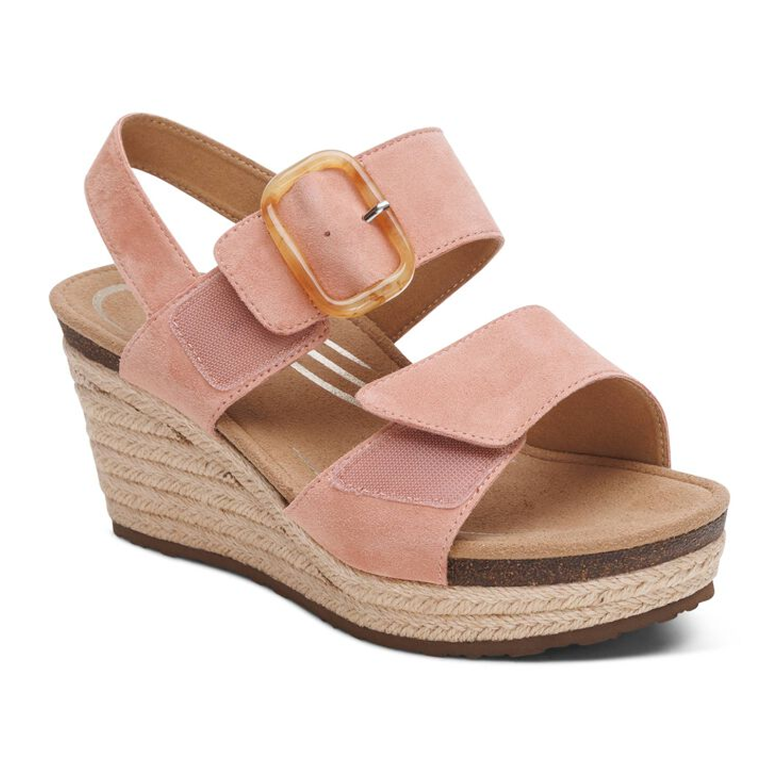 Aetrex Ashley Wedge Sandal (Women) - Rose