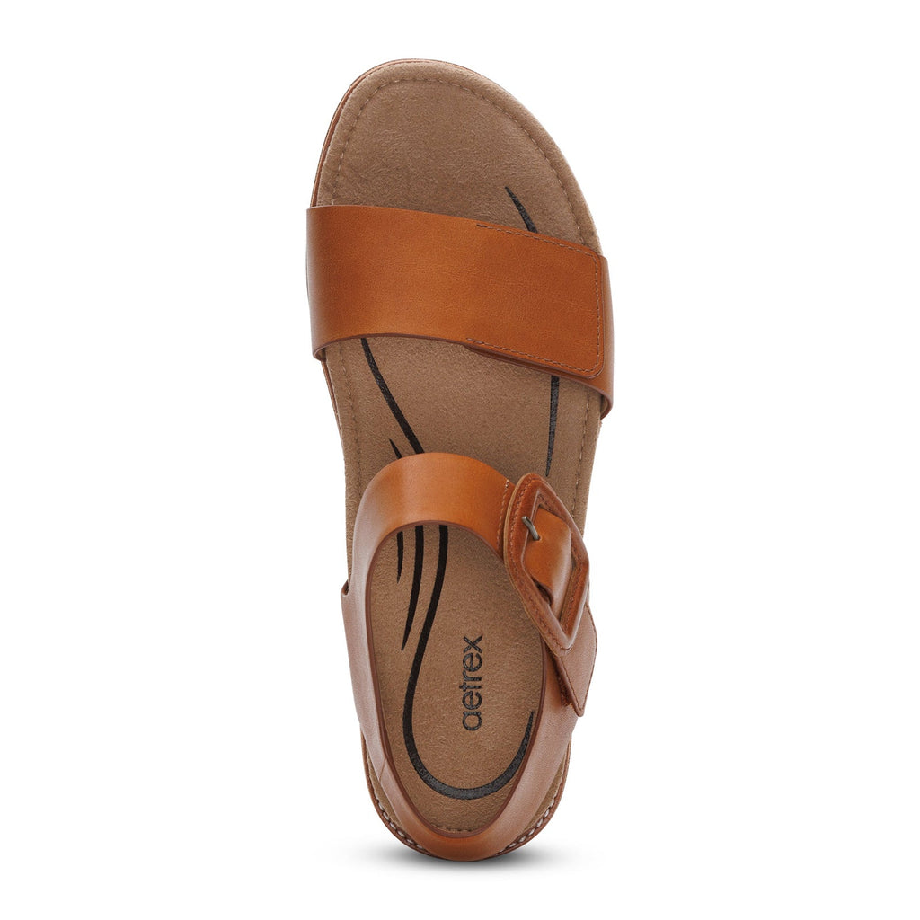Aetrex Claire Backstrap Sandal (Women) - Cognac