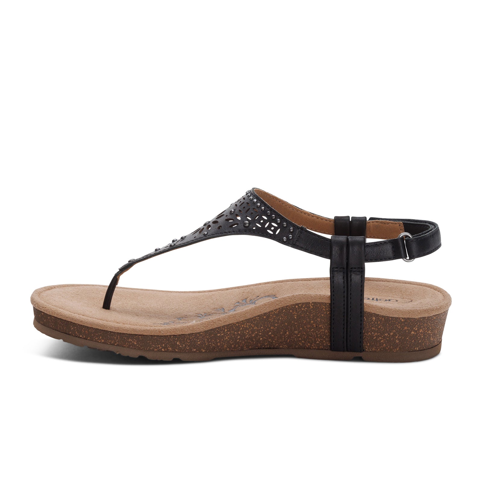 Aetrex Evelyn Backstrap Sandal (Women) - Black